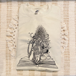 Spooky Book Sweatshirt - Sand