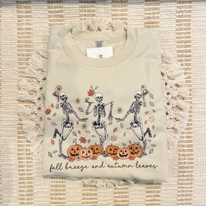 Fall Breeze Skeleton Sweatshirt - Sand