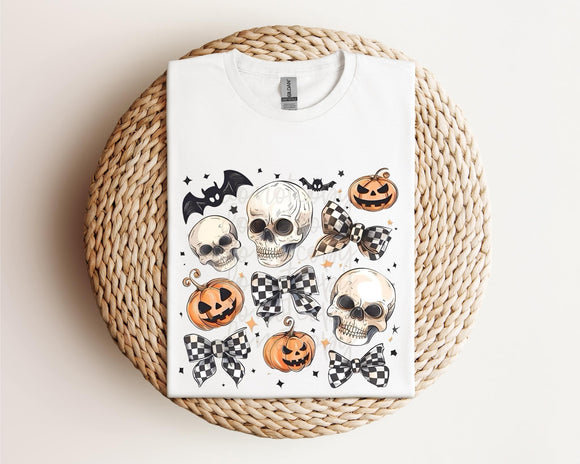 Spooky Checkered Coquette Tee / Sweatshirt