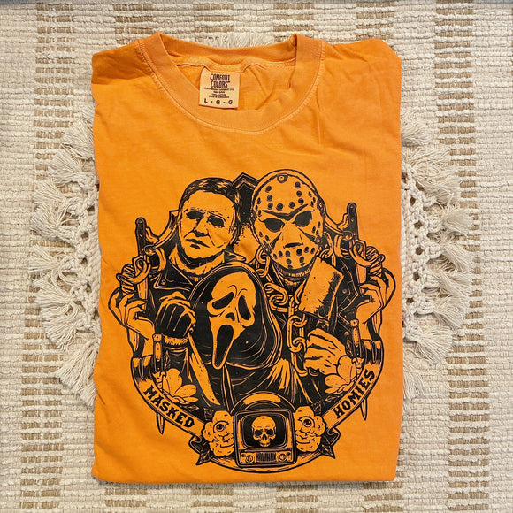 Masked Homies Tee - Burnt Orange