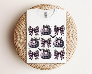 Spooky Pumpkin Checkered Coquette Tee / Sweatshirt